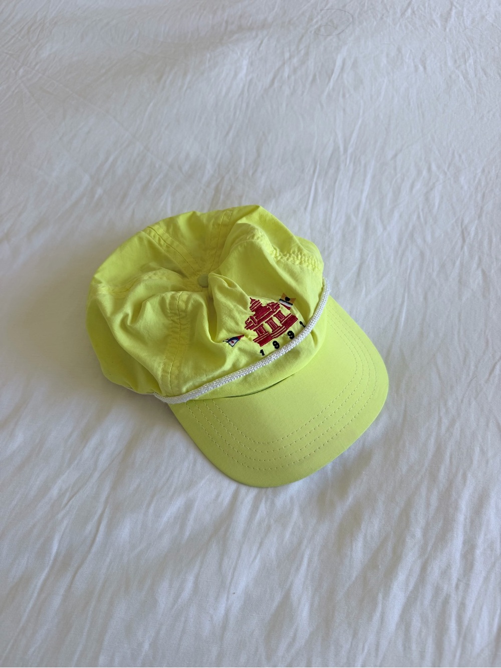 Neon Yellow Rope-Trim Cap